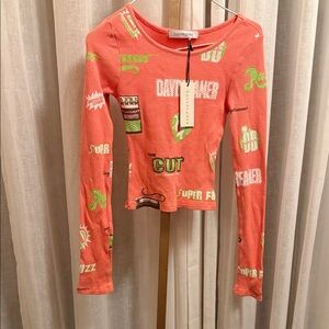 Daydreamer Coral Graphic Long Sleeve Tee